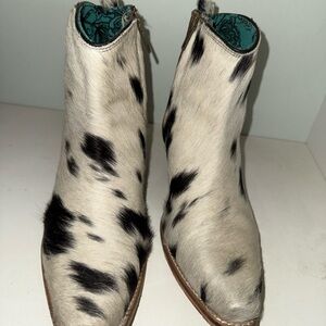 Myra Bag Black and White Ankle Boots